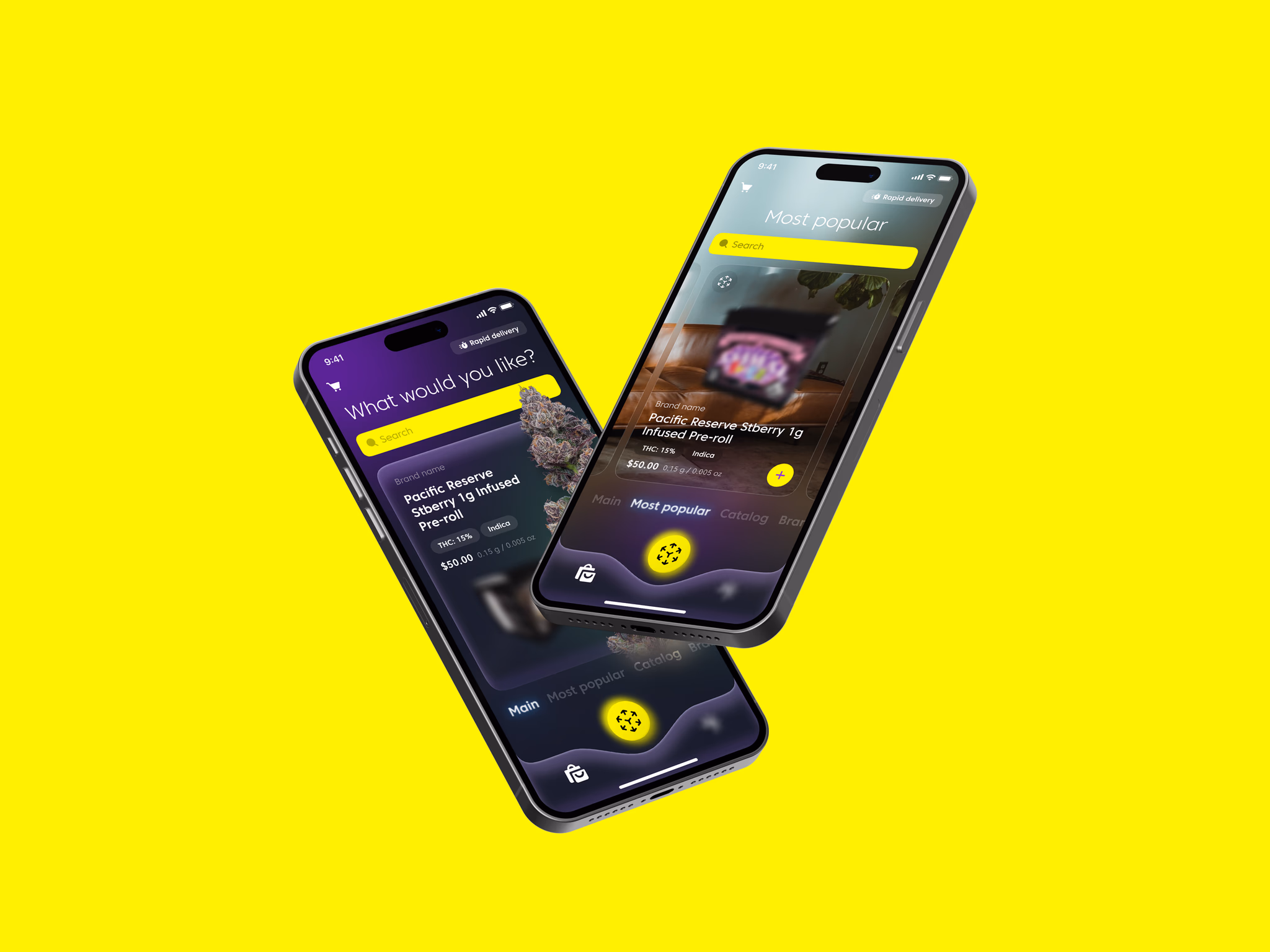 Good Vibes AR mobile app with cannabis strain catalog, AR viewing, and NFT collectibles